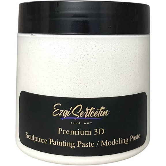 3D Sculpture Painting Paste|Modeling Paste|Decorative Plaster|Ready to Use|Unique Metallic Pearl and Neon Colors|Ideal for Artwork|Stencil|Flowers|Texture and Art Relief|6 oz| Metallic White