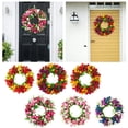 thumbnail image 4 of JHEHF Door Hanging Spring Flower Wreath Farmhouse Indoor Outdoor Window Wall Wedding Home Decor for Valentine'S Day Mother'S Day Arrangement Holiday Celebration Party Supplies, 4 of 7