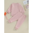 thumbnail image 4 of Bslissey Valentine's Day Toddler Baby Boys Girls 2Pcs Outfits Long Sleeve Shamrock/Heart Embroidery Sweatshirt + Pants 6M 9M 12M 18M 24M 3T Infant Casual Long Pants Set, 4 of 9