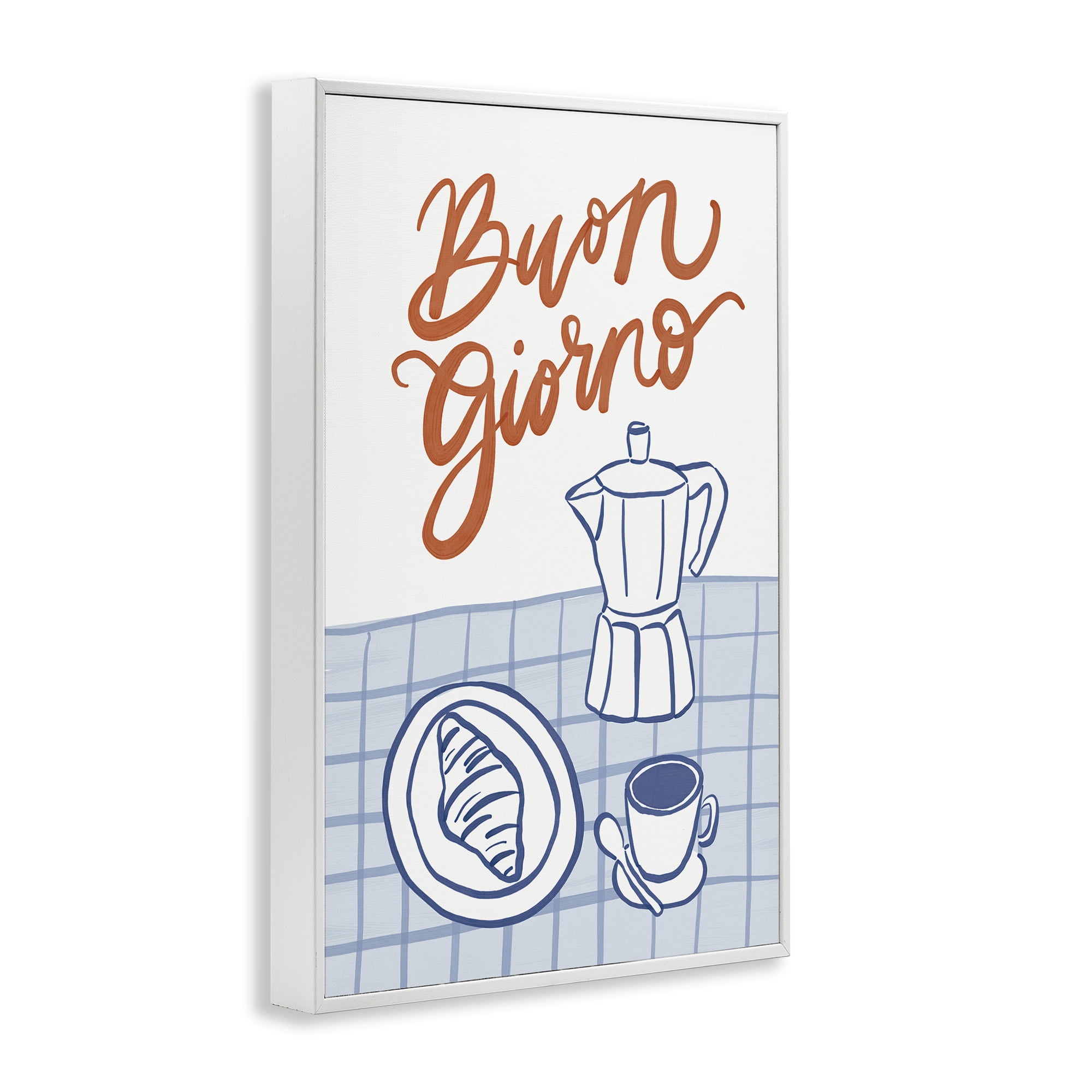 Stupell Industries Buon Giorno Breakfast Espresso White Framed Giclee Art, design by Amanda Houston