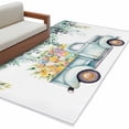 thumbnail image 2 of Easter Day, Runner Rug 2.7x5 FT, Non Slip Entryway Carpet, Farm Truck Eggs Sweeping Eucalyptus Leaves Washable Soft Floor Carpet Entrance Mat Non-Shedding Throw Rug for Hallway Laundry Room Bedside, 2 of 9