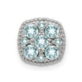 thumbnail image 4 of 925 Sterling Silver Rhodium Plated Aquamarine Square Shaped Pendant Slide, 4 of 5
