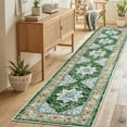 thumbnail image 4 of MeyJey Oriental Indoor Runner Rug for Hallway 2'x10', Non-Slip Machine Washable Vintage Area Rug Floor Carpet for Bedroom Kitchen Dinning/Living/Laundry Room, Green, 4 of 13