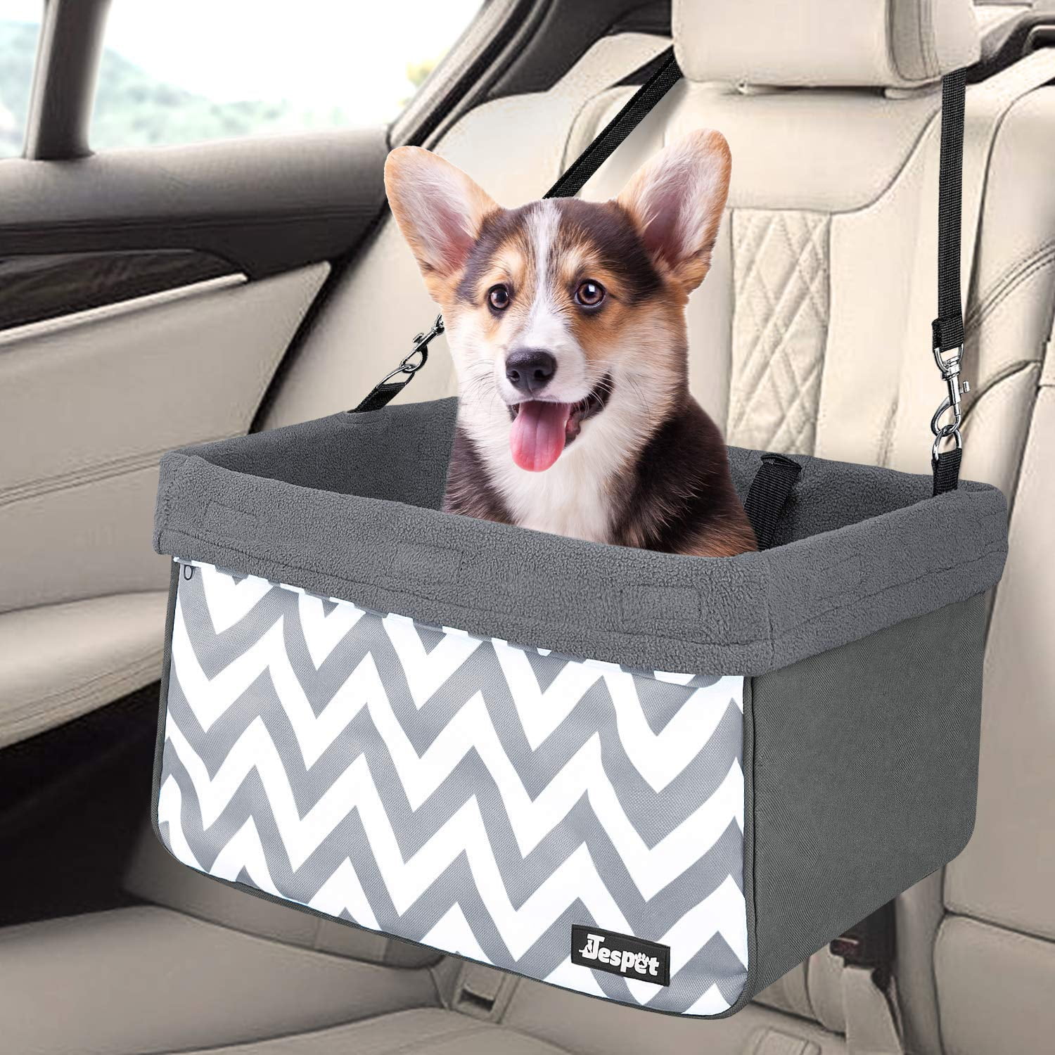 JESPET Dog Booster Seats for Cars, Portable Dog Car Seat Travel Carrier