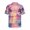 Sunset Scenery Design, variant on HELLHERO Loose Men's Short Sleeve Button Down Shirt, Loose Fitting Skin Friendly Men's Casual Shirt for Group Outdoor Activities Resort, Mandala Patchwork Pattern