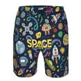 thumbnail image 4 of Kll Colorful Space Men'S Casual Summer Beach Shorts Hawaiian Shorts With Pockets-Large, 4 of 9