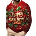 thumbnail image 2 of Ceisia Men's New Year Gold Foil All-Over Print Hoodie | Relaxed Winter Festive Casual Sweatshirt Gift, 2 of 6