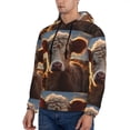 thumbnail image 3 of Haiem Sunset Sunflower Small Cow Patterned Men's Hoodie with Kangaroo Pocket - Ideal Pullover Sweatshirt for Daily Wear, Travel, and Home-XX-Large, 3 of 7