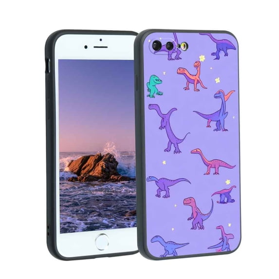 Compatible with iPhone 7 Plus Phone Case, Cute-Dinosaur-T-Rex-Dino6 Case Men Women, Flexible Silicone Shockproof Case for iPhone 7 Plus