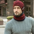 thumbnail image 2 of Luxsea Men Autumn Winter Beanie Hat Scarf Set Fluffy Knitted Cap Neck Warmer Headwear, 2 of 4