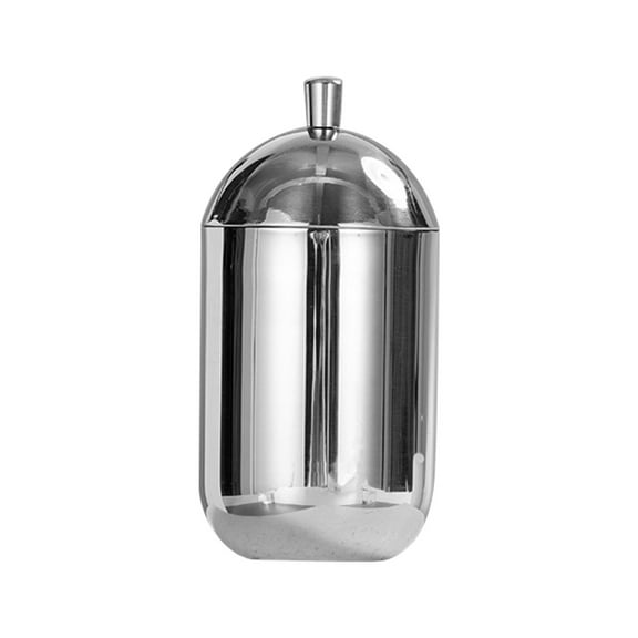 Gnwei Bathroom Vanity Storage Organizer - Countertop Canister with Stainless Steel Lids &Cute Stickers - Qtip Dispenser Holder for Qtips,Cotton Swabs,Makeup Sponges