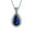 Blue-Sept, variant on Womens Classic Bridal Necklace Pear Shape Teardrop Halo 15CT CZ Gemstone Pendant Silver