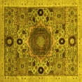 thumbnail image 1 of Ahgly Company Indoor Square Abstract Yellow Modern Area Rugs, 3' Square, 1 of 4