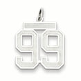 thumbnail image 1 of Beautiful Sterling Silver Rhodium-plated Medium Satin Number 99 Charm, 1 of 2