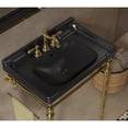 thumbnail image 2 of 28 Inch Black Integrated Ceramic Bathroom Basin with 3 Pre Drilled Faucet Holes Overflow No Cabinet No Faucet, 2 of 5