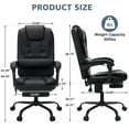thumbnail image 5 of Hoffree Executive Office Chair Massage and Footrest Ergonomic Computer Desk Chair Reclining High Back Leather Office Chair Lumbar Back Support Swivel Rolling for Home Office Black, 5 of 8