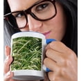 thumbnail image 2 of 3drose, Weeds Growing and Shot up Close in the Wind on Green, 11oz Two-tone Blue Mug, 2 of 6