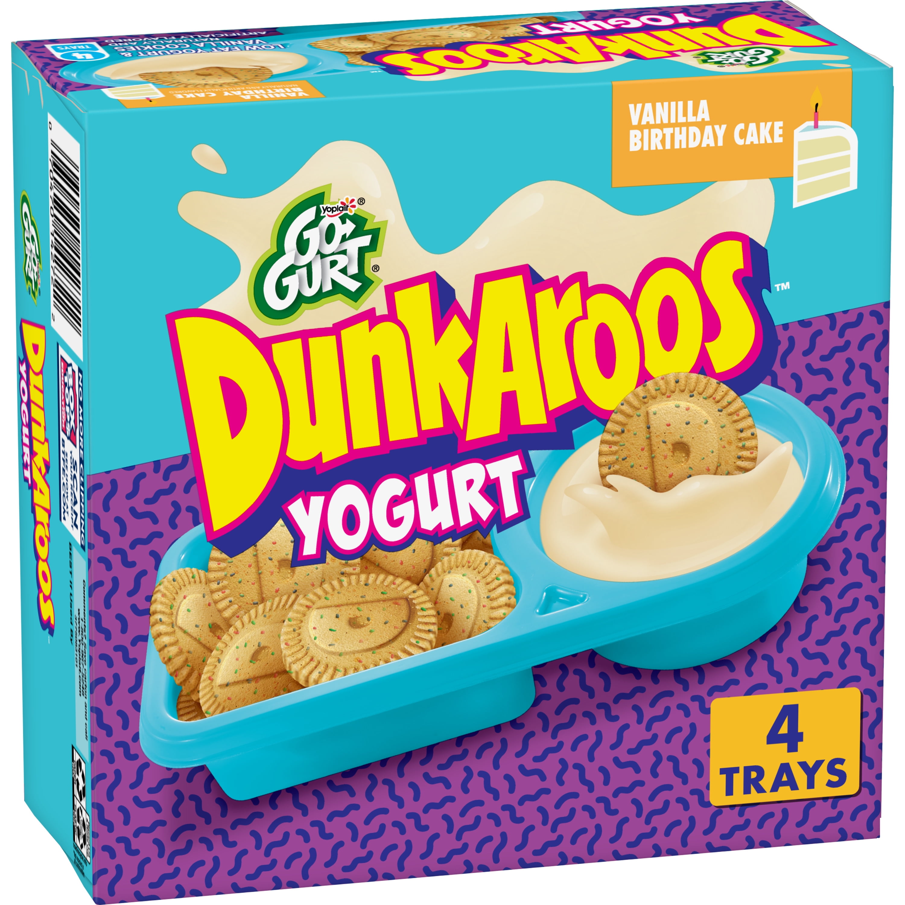 Yoplait GoGurt, Low Fat Yogurt, Vanilla Birthday Cake Dunkaroos, 8.8