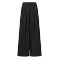 thumbnail image 4 of Celmia Womens Pants Leisure High Waist Wide Leg OL Long with Pockets Trousers, 4 of 4