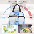 thumbnail image 6 of ZNDUO Reusable Lunch Box, Adjustable Shoulder Strap Blue Watercolor Plaid Art Pattern Lunch Bag, 6 of 8