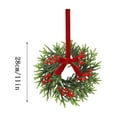 thumbnail image 2 of 8pcs Christmas Wreath for Front Door, 11" Artificial with Velvet Bow, Norfolk Pine Cypress Branches Xmas Wreath for Indoor Outdoor Home Decoration Christmas Decorations, 2 of 7