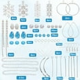 thumbnail image 2 of 1 Box 10 Pairs Christmas Earrings Kit Snowflake Charms Winter Cubic Zirconia Snow Charm Xmas Charms Blue White Glass Beads for Jewelry Making Kits Adult Women DIY Dangle Earrings Supplies Blue DIY, 2 of 7