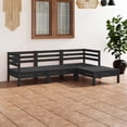 thumbnail image 1 of vidaXL Ensemble de Salon de Jardin 4 Pcs en Pin Massif Noir, 1 of 1