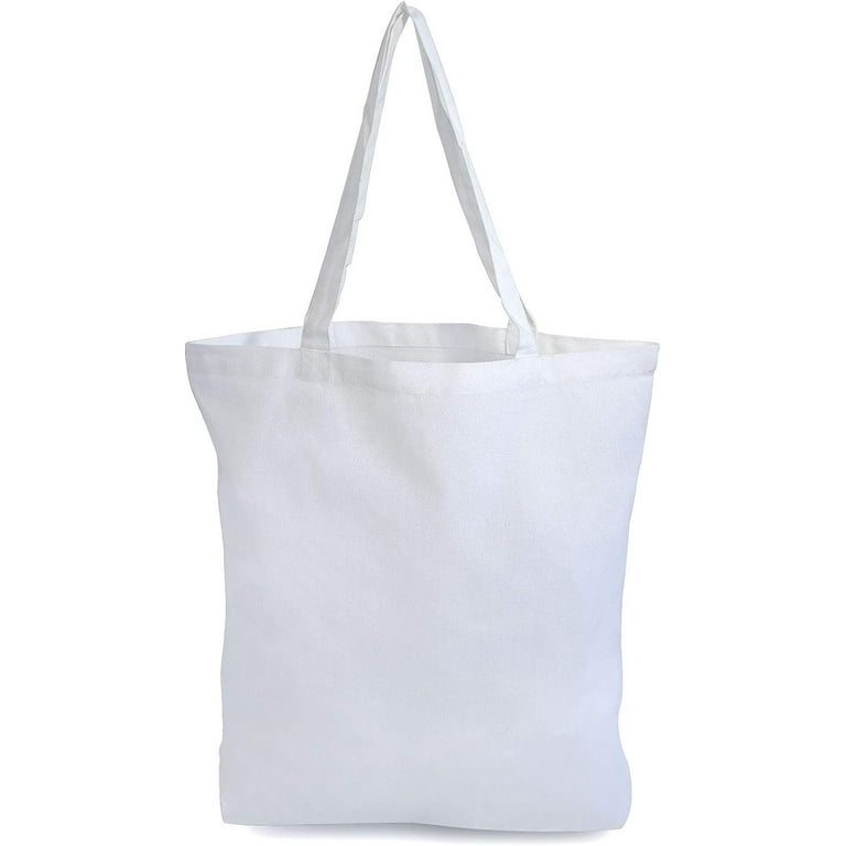 Prime Line Packaging- Cotton Canvas Shopping Tote Bags with Handles 20 Pack 14.5x15.75x3.5, Adult Unisex, Blue