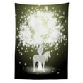thumbnail image 3 of Ambesonne Magic Tablecloth Rectangular Table Cover, Unicorn Horse with Tree, 60"x90", Yellow Hunter Grey, 3 of 4