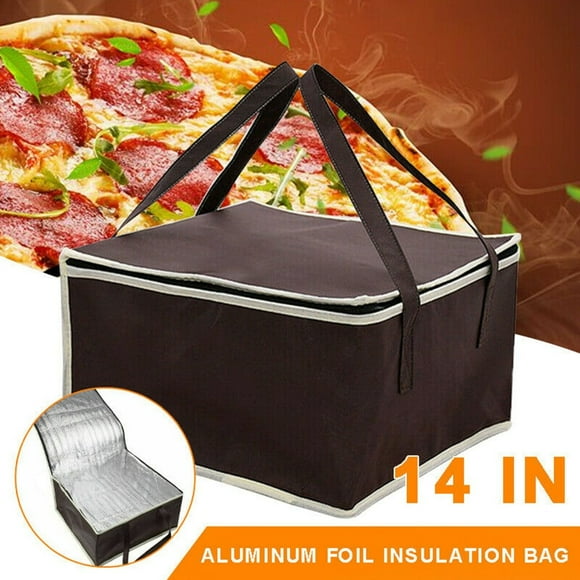 Food Delivery Bag, Insulated Reusable Grocery Bag | Ideal for Uber Eats, Instacart, Doordash, Grubhub, Postmates, Restaurant, Catering, Grocery Transport Black
