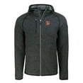 thumbnail image 2 of Men's Cutter & Buck  Heather Charcoal Denver Broncos Throwback Mainsail Sweater-Knit Full-Zip Hoodie, 2 of 3