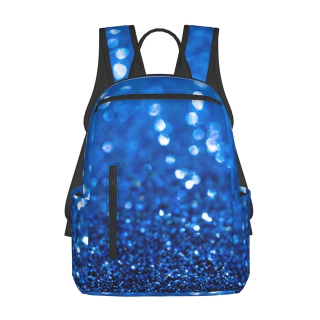 Disketp A Blue Glitter Mochila Ligera e Impermeable, Mochila de Día Resistente para Viajes, Senderismo y Uso Diario para Hombre y Mujer