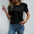 thumbnail image 4 of Annhoo Summer T Shirt for Women Puff Crew Neck Short Sleeve Tops Trendy Casual Basic Blouses Going out Tunics, 4 of 6
