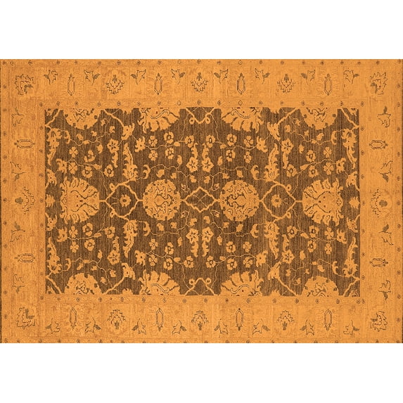 Ahgly Company Indoor Rectangle Oriental Orange Industrial Area Rugs, 5' x 7'
