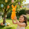 thumbnail image 6 of Fasiaou Easter Themed Standing Bunny Figurine with Flocked Bow for Holiday Tabletop Decoration,Orange, 6 of 7
