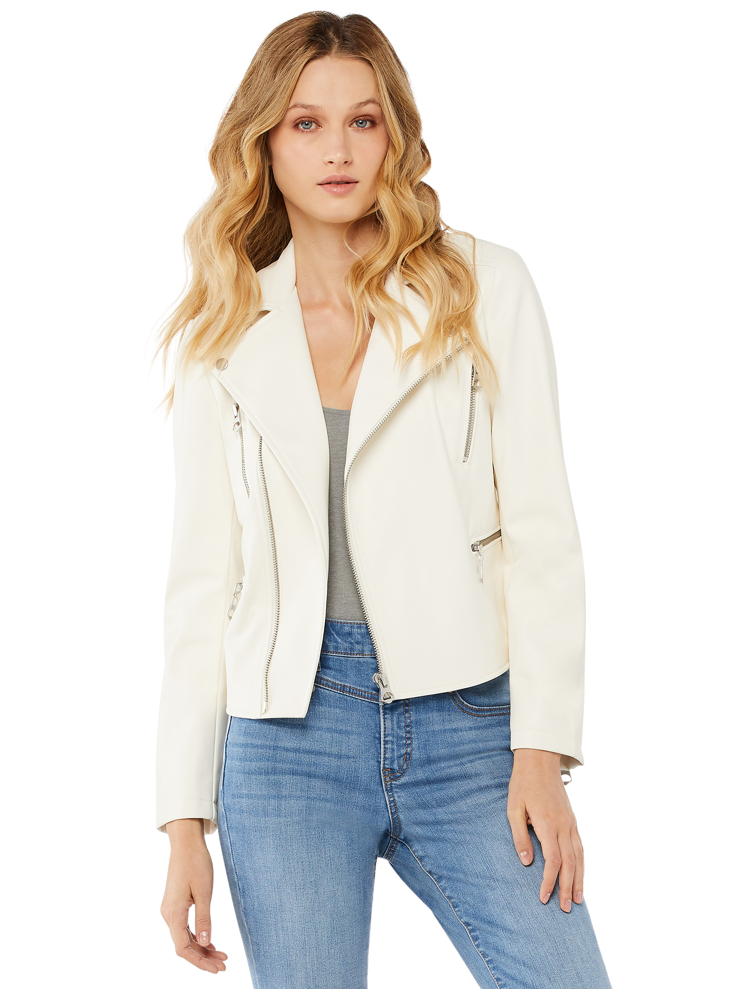 Scoop Women's Faux-Leather Moto Jacket