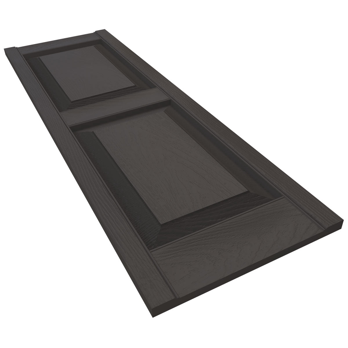 Ekena Millwork 12"W x 39"H Mid-America Vinyl, Standard Size Williamsburg Double Panel Shutters, w/Installation Shutter-Lok's & Matching Screws (Per Pair), 018 - Tuxedo Grey