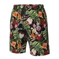 thumbnail image 2 of Yiaed Watercolor Tropical Flowers Print Men's Swim Trunks with Lining Quick Dry Sports Shorts Beach Shorts Boardshorts-Large, 2 of 5