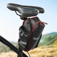 thumbnail image 4 of Bolsa trasera para bicicleta de montaña y plegable, color negro y rojo, accesorios para ciclismo, bolsa impermeable para sillín de bicicleta con portabotellas, 4 of 8