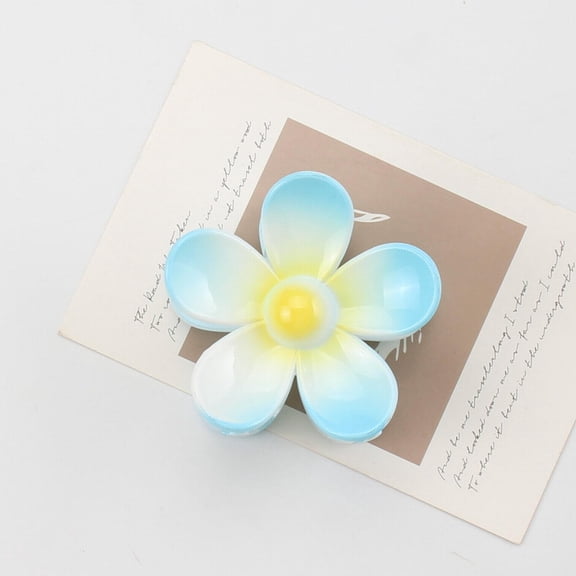 CXHEGBEJ Hair Claw Clips for Women 7.5cm Fashion Flower ABS Non Slip Ladies Hairpin Hairdo Clip Headdress Shark Clip Hair Accessories Blue