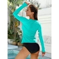 thumbnail image 3 of BeautyIn Women V-Neck Rash Guard UPF 50+ Sun Protection Swimwear Shirt, 3 of 6