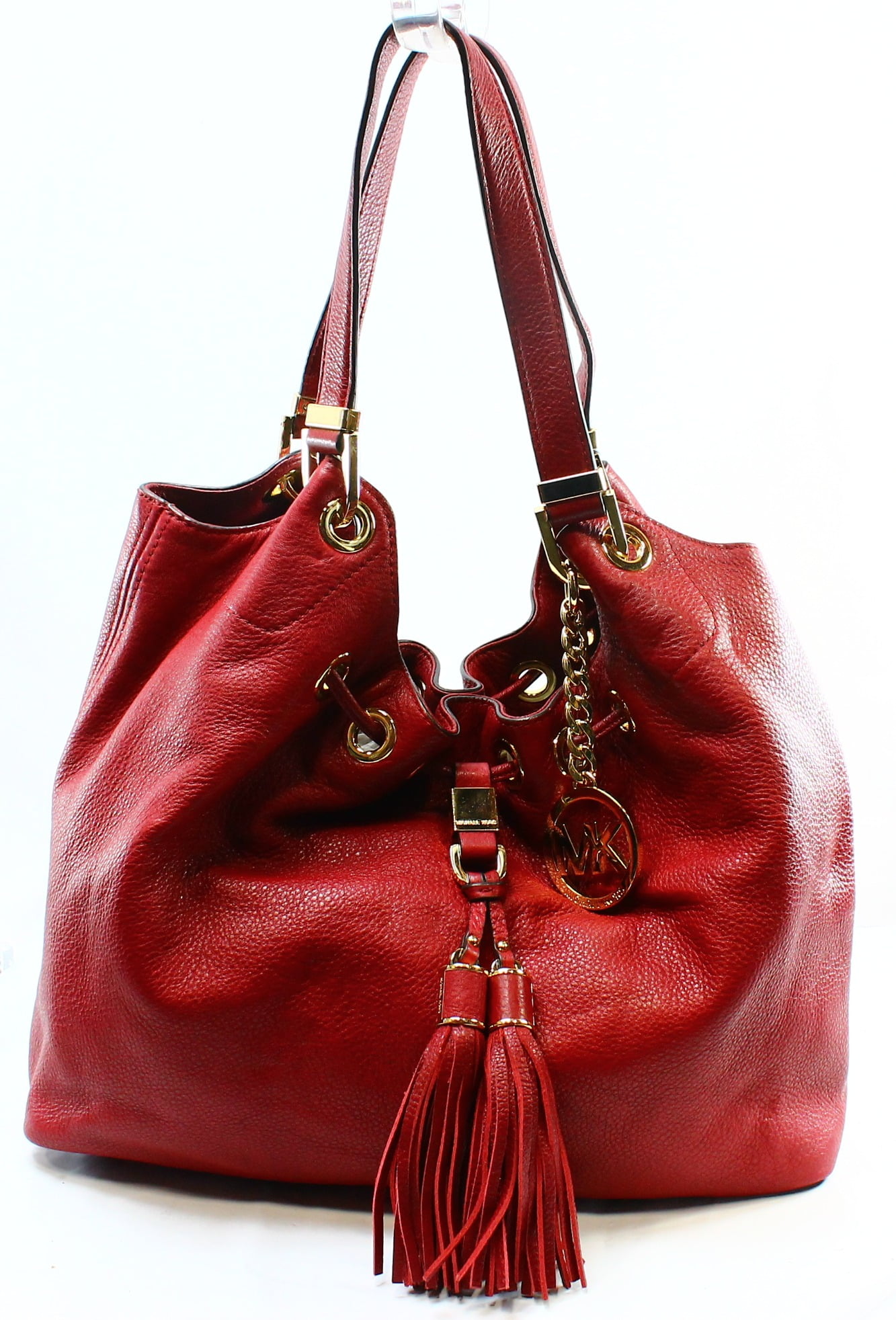 michael kors red leather purse