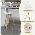 thumbnail image 5 of Clear Bar Stools Set of 2 Up to 180 Lbs, Modern Tall Acrylic Bar Chair with Metal Legs, Kitchen Island Chairs with Back and Footrest, Upholstered Counter Stools for Dining Room, Kitchen - Gold, 5 of 8
