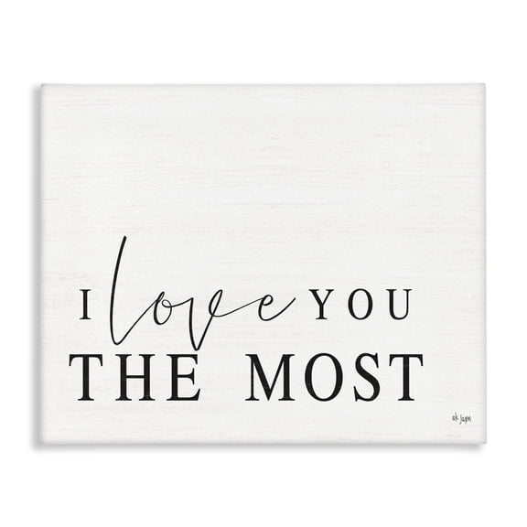 Stupell Industries Transitional Love The Most Black And White Family Word Design Canvas Art, 20 x 16, by Jaxn Blvd.