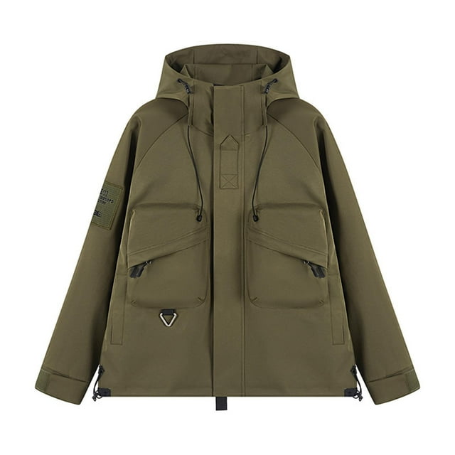 Birdeem Manteau à Capuchon Tactique pour Femme, Coupe-Vent Hydrofuge avec Multiples Poches, Manteau d'Extérieur à Manches Longues pour la Randonnée et le Mode Urbaine Décontracté