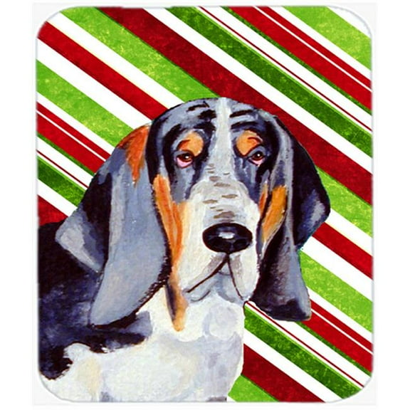 Basset Hound Candy Cane Holiday Christmas Mouse Pad, Hot Pad Or Trivet