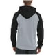 thumbnail image 3 of Blusa de manga larga con capucha para hombre, otoño e invierno, color liso, con cremallera, deportiva, con capucha y bolsillo en el brazo, sudadera informal de manga larga, blusa de poliéster para hom, 3 of 3