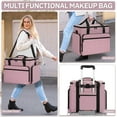 thumbnail image 2 of YANGLI Extra Large Makeup Case with 4 Removable Pouches, Professional Train Case for Hairstylists & Makeup Artists, Pink, 2 of 5