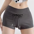 thumbnail image 2 of Lenpel Women's Booty Shorts Casual Elastic Waist Low Rise Drawstring Comfy Lounge Shorts Summer Running Shorts, 2 of 7