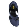 thumbnail image 3 of FSJ Women Chic V Cut Slip On Open Toe T-Strap Flip Flops Gold Chain High Heels Thong Sandals Casual Dressy Party Shoes Size 10.5 Navy, 3 of 4